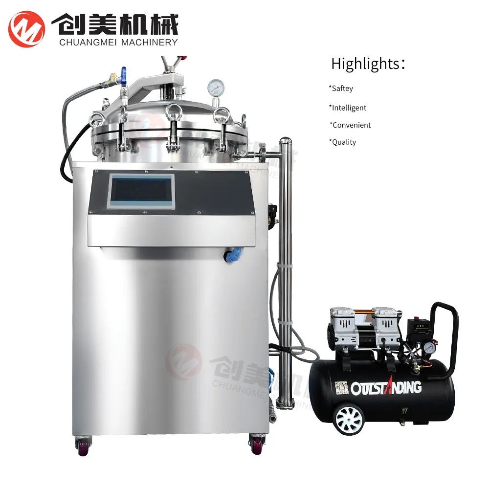 Aço inoxidável Vertical Back Pressure Esterilizador para Pet Food Industry Beverage Industry Alta Qualidade - Esterilizador - foodmachtech
